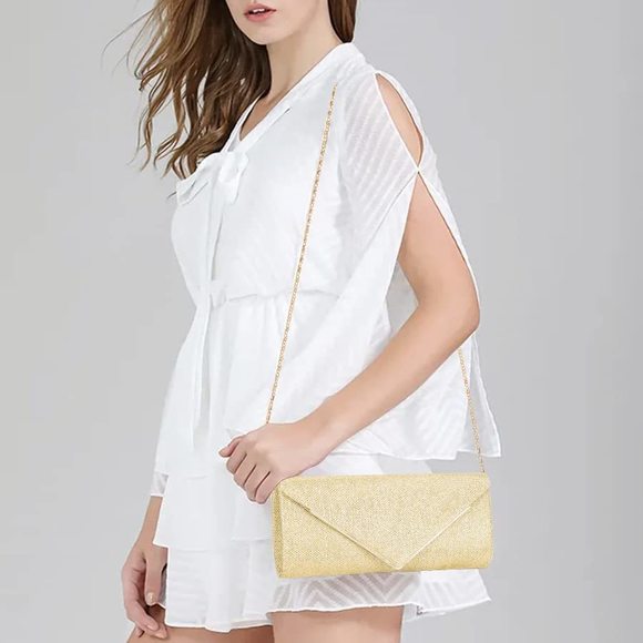 Clutch Purses, Sparkling Envelope Evening Bag With Detachable :O - Picture 2 of 7